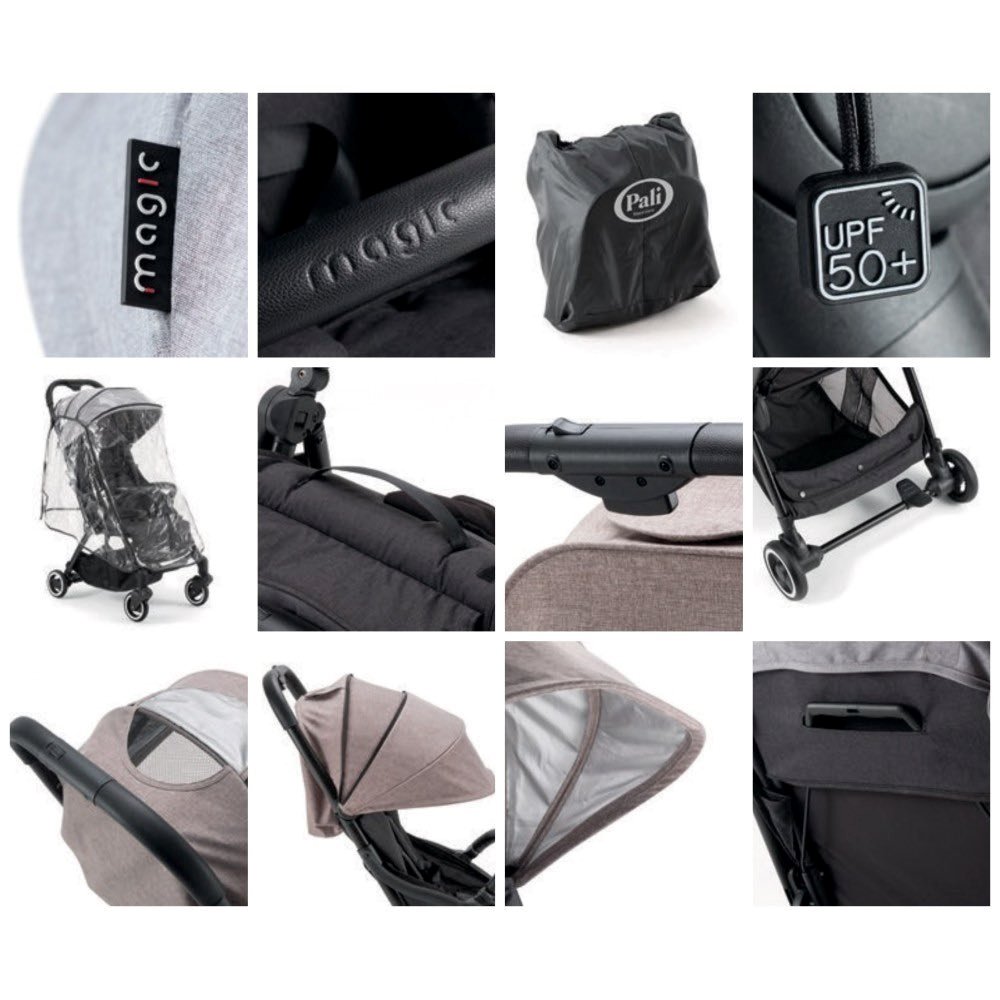 Poussette noir Magic Pali avec pliage automatique