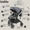 Poussette réversible premium Beige D900 Kidilo