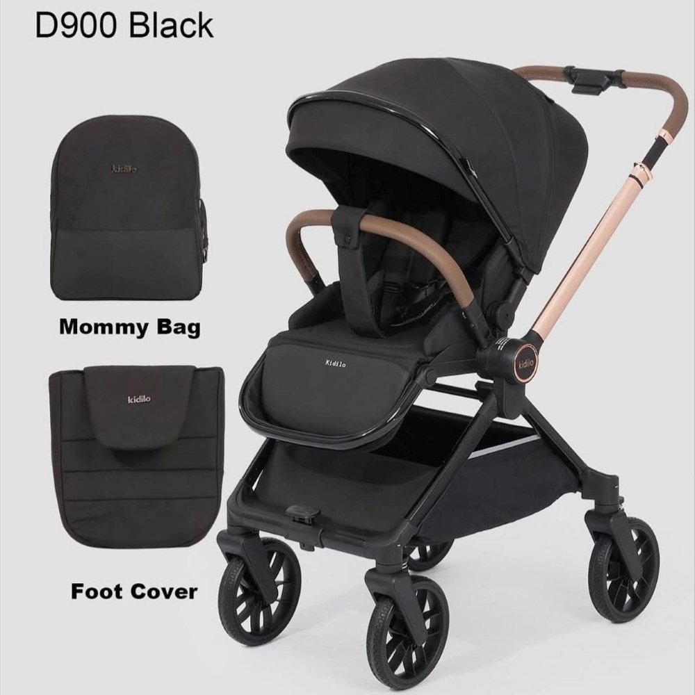 Poussette réversible premium Noir D900 Kidilo