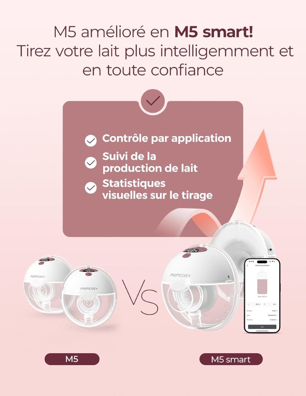 Tire-lait mains libres M5 Smart double Momcozy