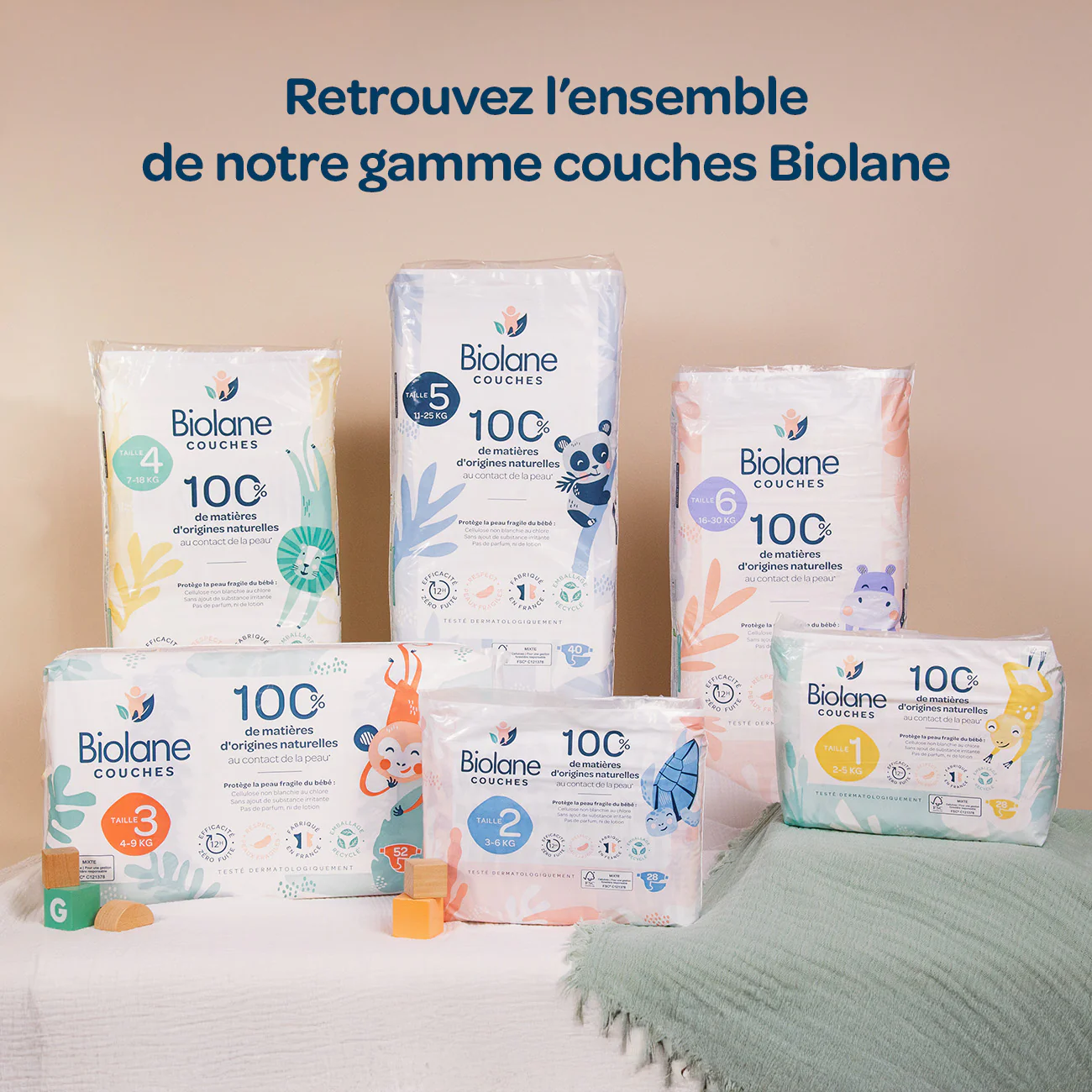 4_Gamme_Couches_2026_1 Couches naturelles 3-6 Kg taille 2 28 unités Biolane