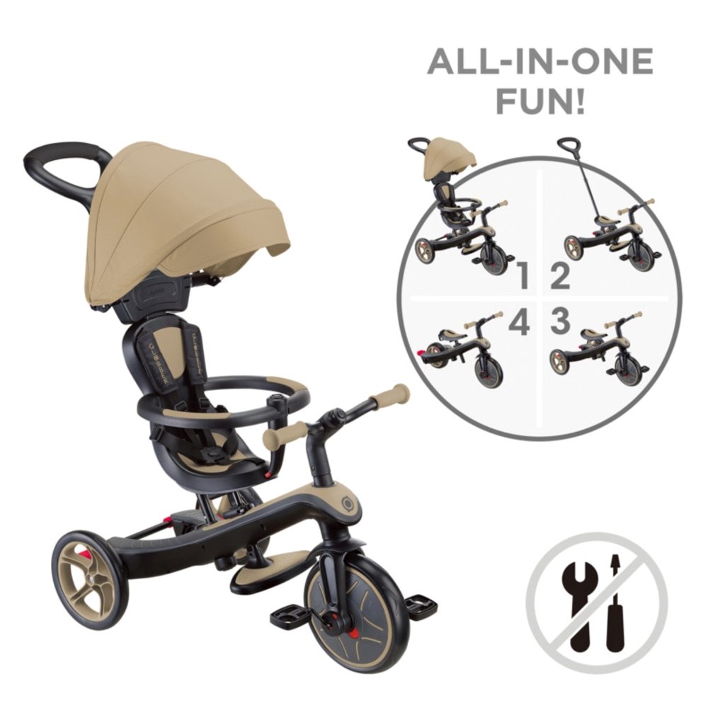 Tricycle Explorer 4en1 taupe Globber