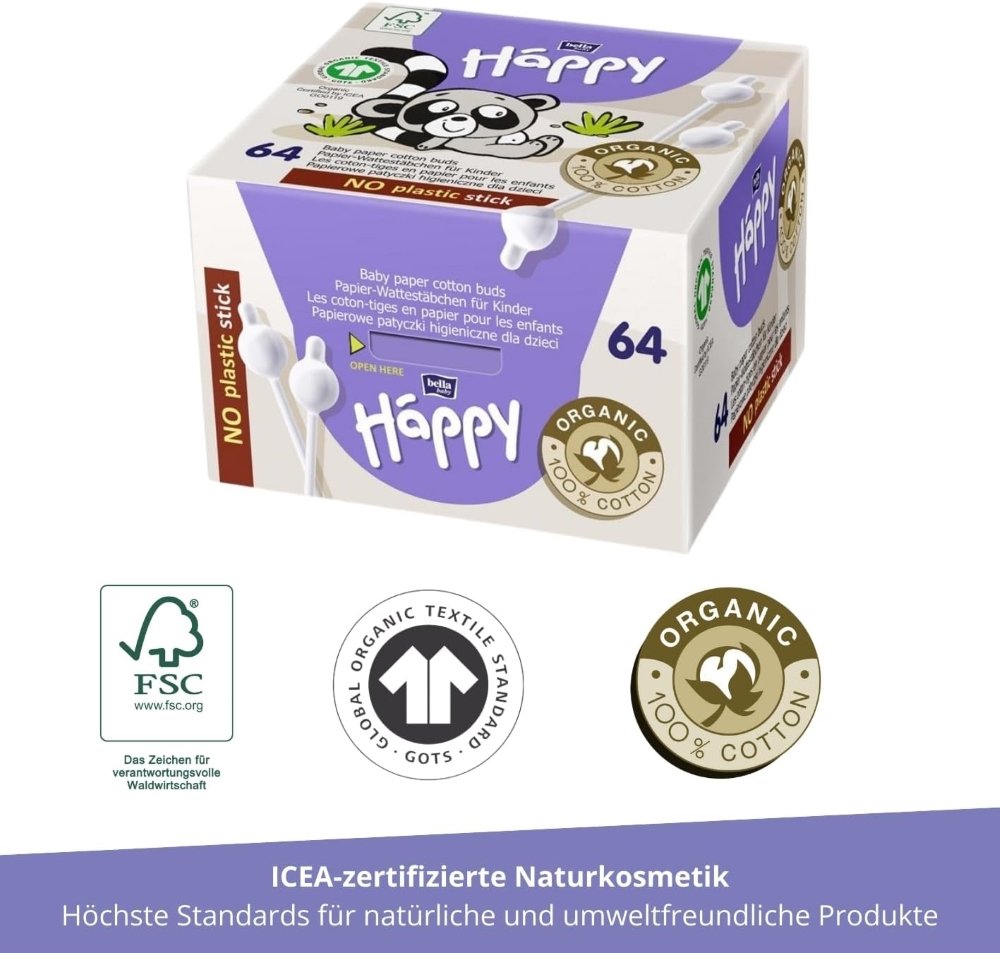 coton-tiges-bébé-64-pièces-happy-1 Coton tiges bébé 64 pièces Happy