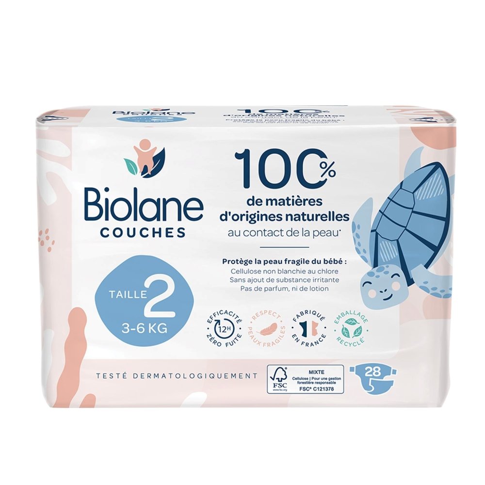 couches-naturelles-3-6-Kg-taille-2-28-unités-biolane Couches naturelles 3-6 Kg taille 2 28 unités Biolane