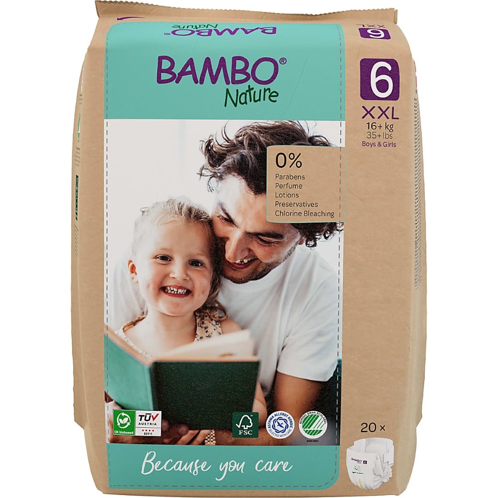 Couches Bambo Nature taille 6 ( +16 Kg ) 20 unités
