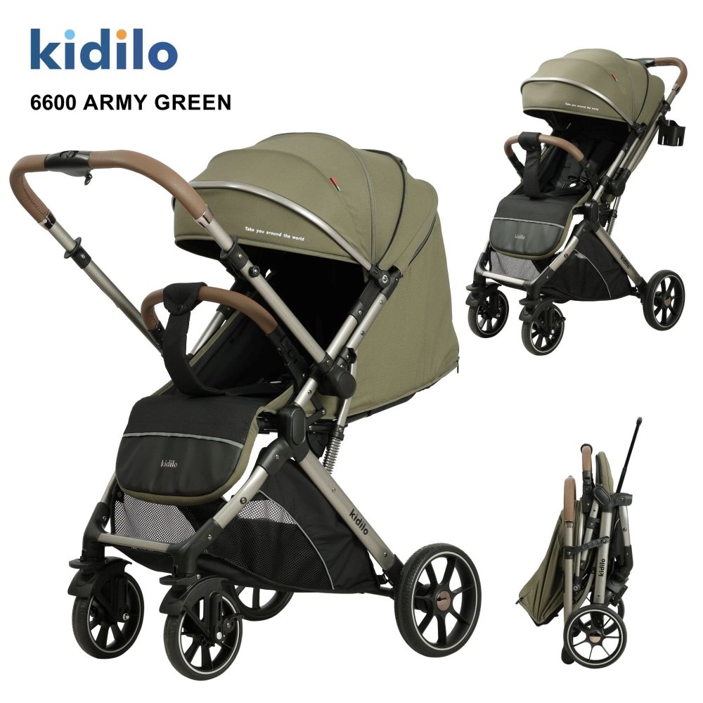 Poussette réversible kaki 6600 Kidilo