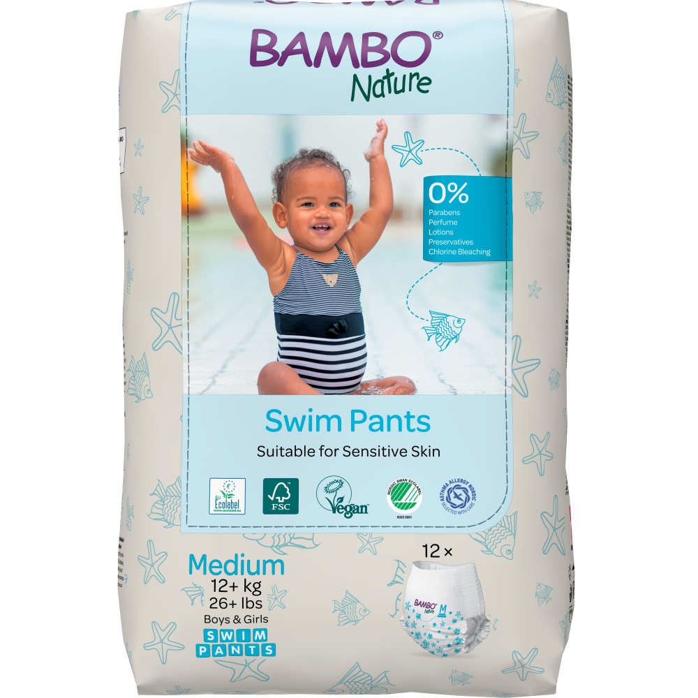 Couches de bain Bambo Nature Taille M +12 Kg 12 unités