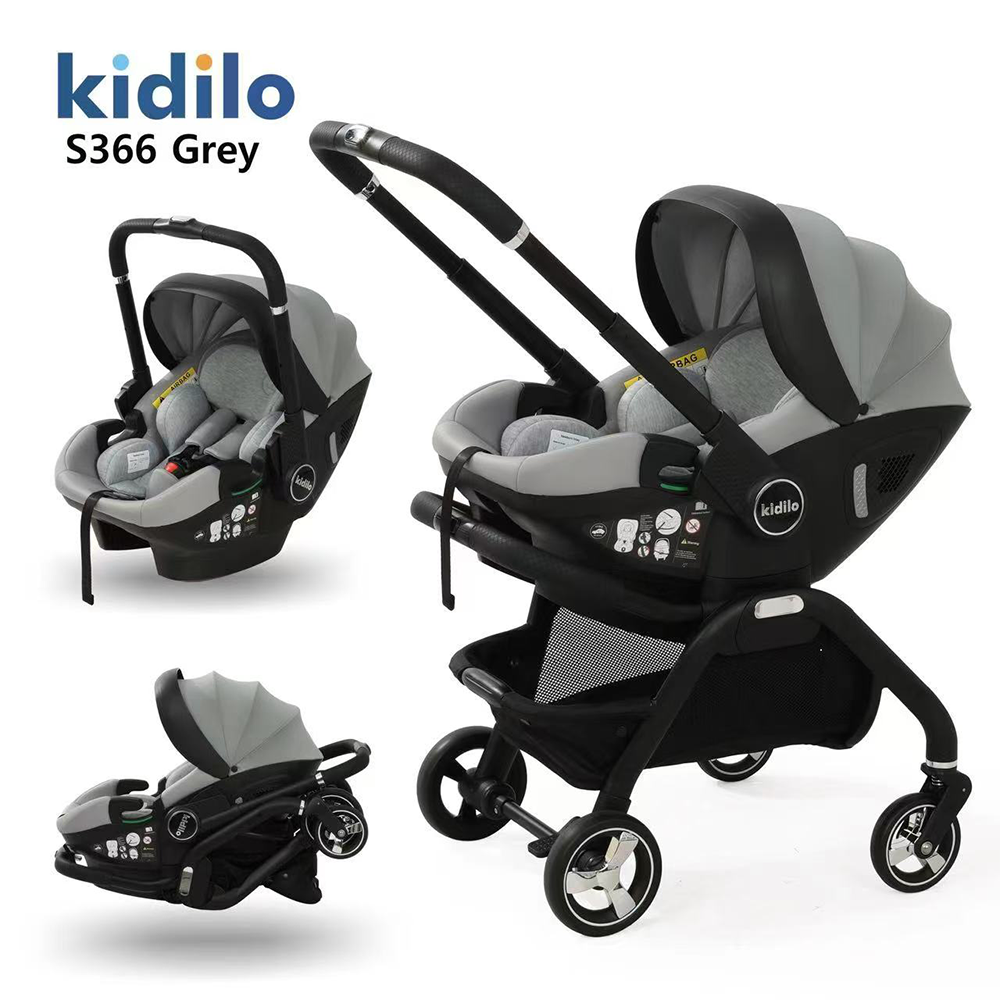 Poussette et maxicosy 2en1 gris S366 Kidilo
