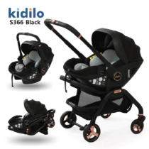 Poussette et maxicosy 2en1 noir S366 Kidilo