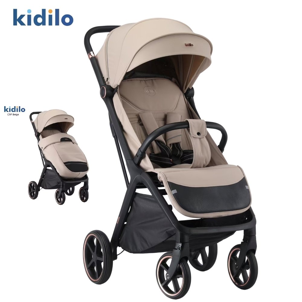 Poussette valise compacte beige C5F Kidilo