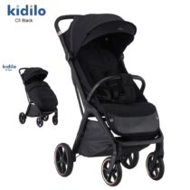 Poussette valise compacte noir C5F Kidilo