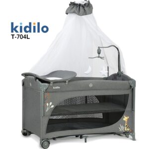 Lit parc cododo T704L gris Kidilo