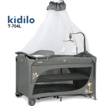 Lit parc cododo T704L gris Kidilo