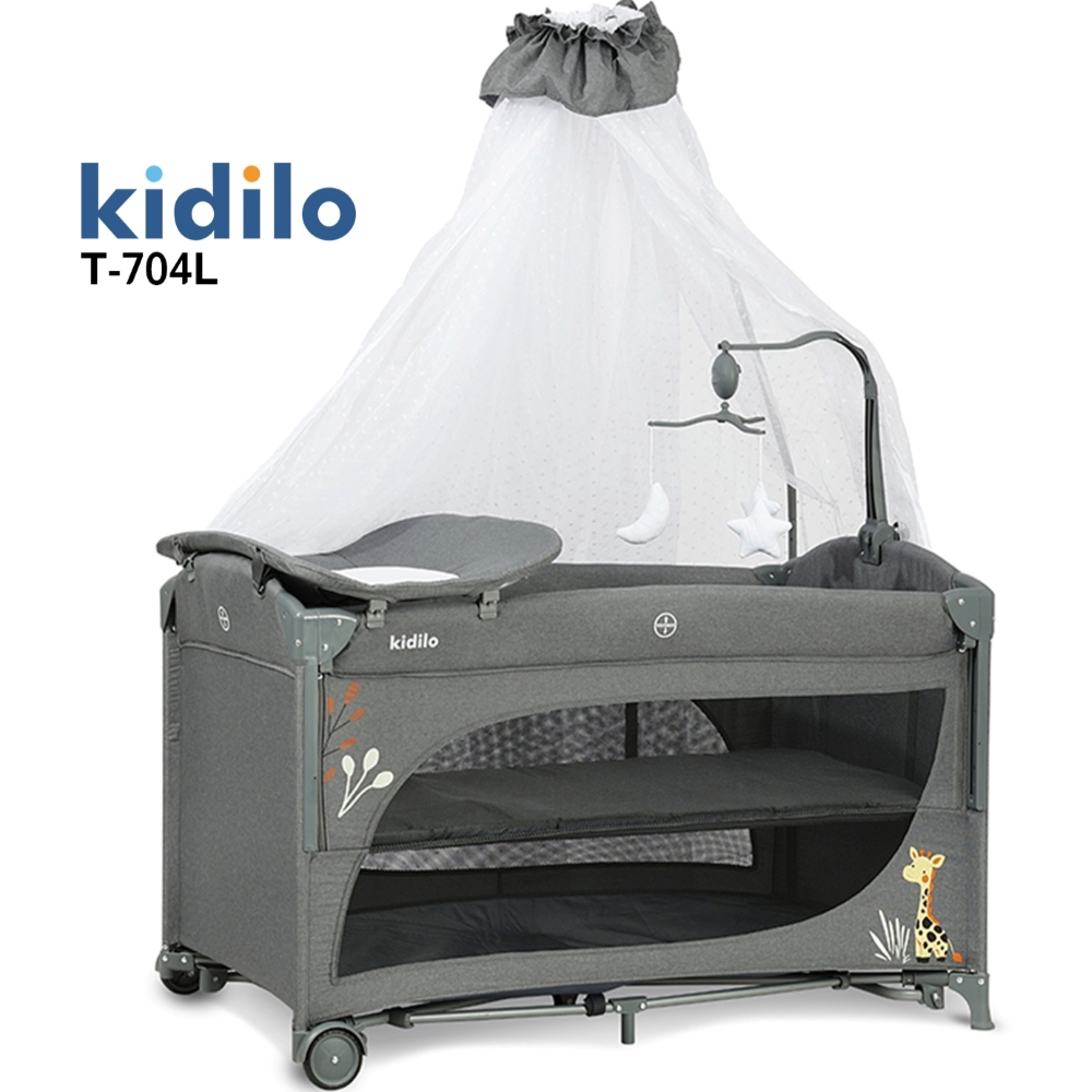 Lit parc cododo T704L gris Kidilo