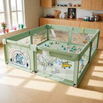 Parc de jeux bébé XXL crocodile 200*180 avec tapis et balles inclus