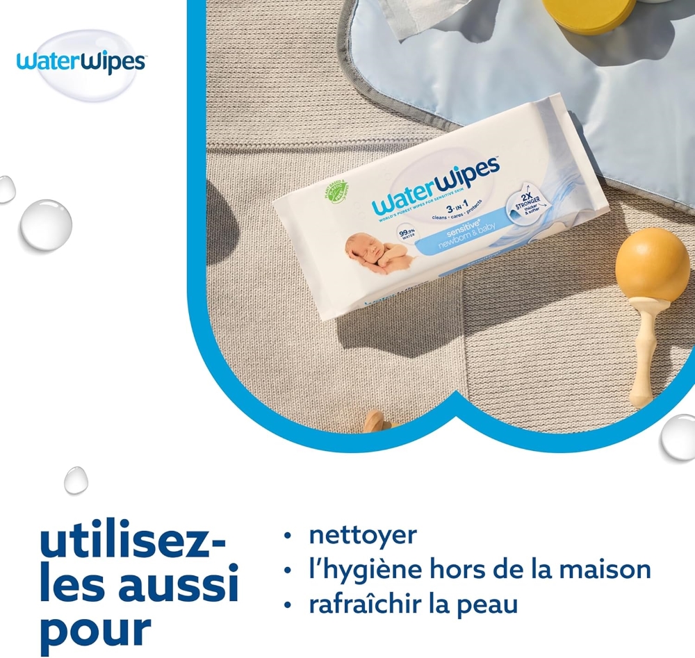 Lingettes Waterwipes 9*60 unités