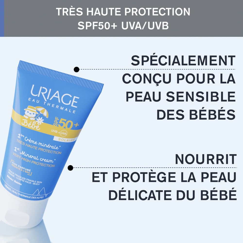 Crème solaire minérale bébé haute protection 50ML Uriage
