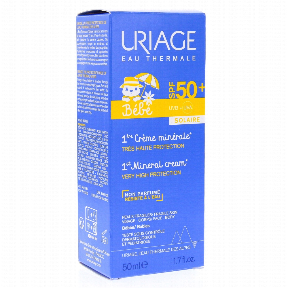 Crème solaire minérale bébé haute protection 50ML Uriage