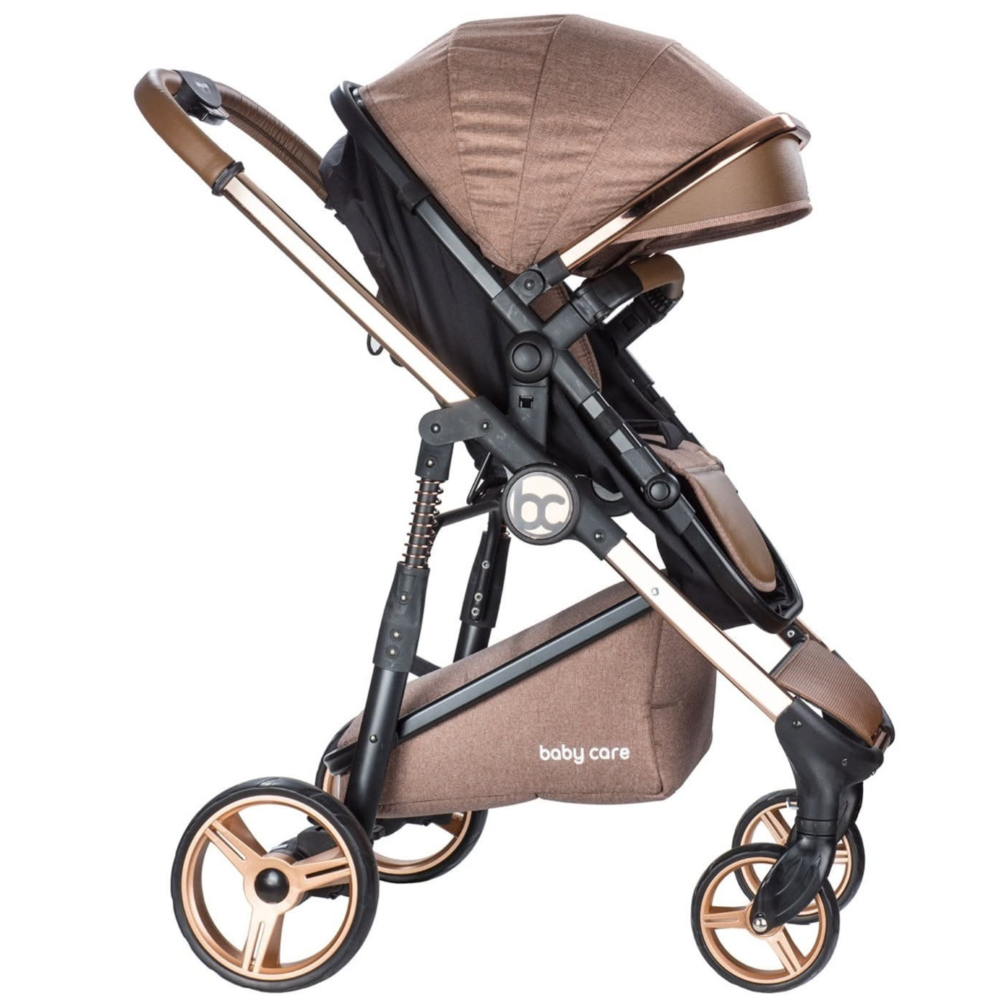 poussette-duo-avec-cosy-chrome-gris-babycare-0 Poussette duo avec cosy chrome gris Babycare