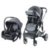 poussette-duo-avec-cosy-chrome-gris-babycare Poussette duo avec cosy chrome gris Babycare