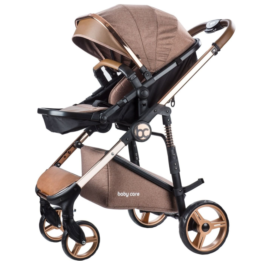 poussette-duo-avec-cosy-chrome-gris-babycare-2 Poussette duo avec cosy chrome gris Babycare