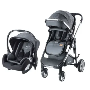 Poussette duo avec cosy chrome gris Babycare