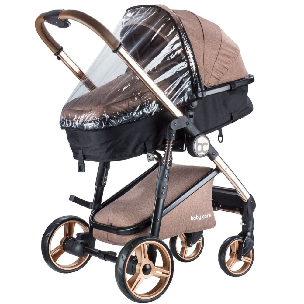 poussette-duo-avec-cosy-chrome-gris-babycare-5 Poussette duo avec cosy chrome gris Babycare