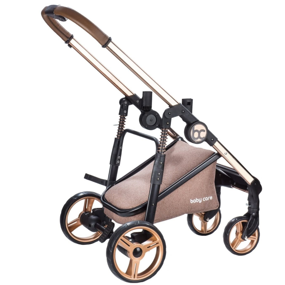 poussette-duo-avec-cosy-chrome-gris-babycare-6 Poussette duo avec cosy chrome gris Babycare