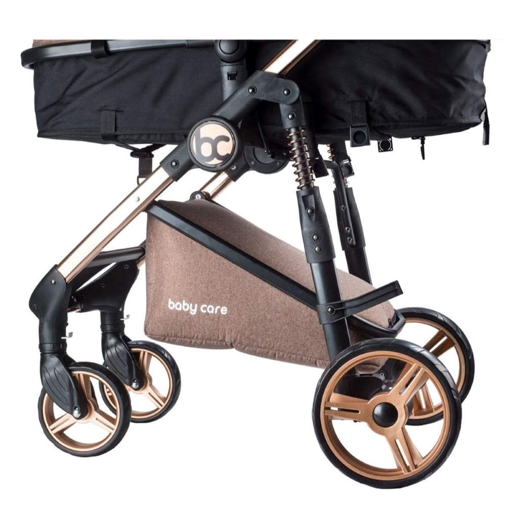 poussette-duo-avec-cosy-chrome-gris-babycare-8 Poussette duo avec cosy chrome gris Babycare
