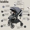 Poussette trio évolutive gris D900 Kidilo