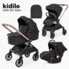 Poussette trio évolutive noir D900 Kidilo