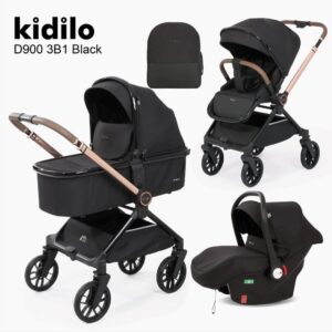 Poussette trio évolutive noir D900 Kidilo