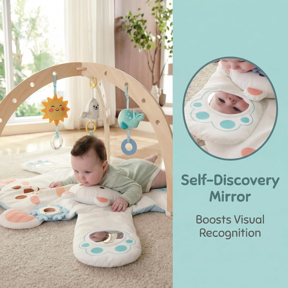 Tapis d'éveil Ourson avec arche en bois Hape