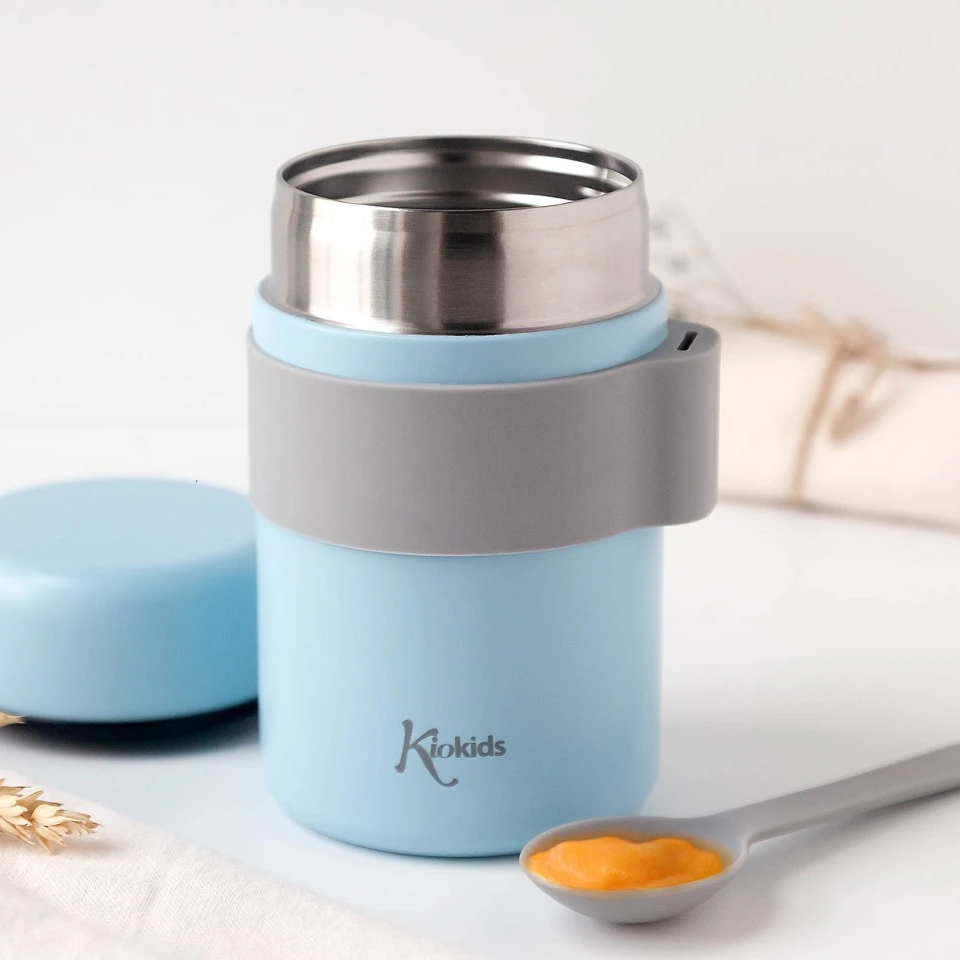 Thermos pour repas bleu 500ml avec cuillère Kiokids