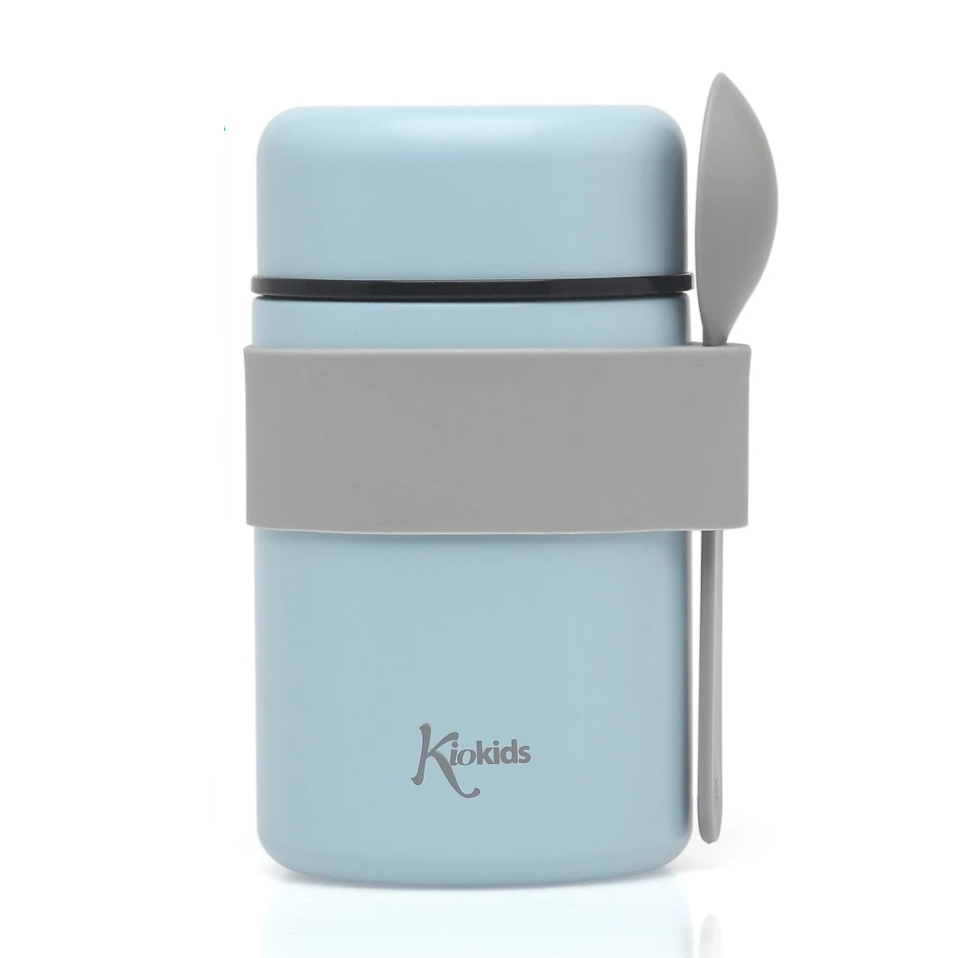 Thermos pour repas bleu 500ml avec cuillère Kiokids
