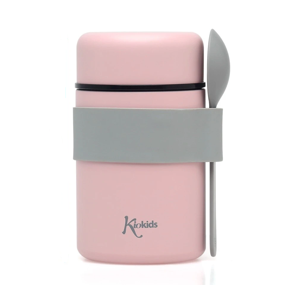 Thermos pour repas rose 500ml avec cuillère Kiokids