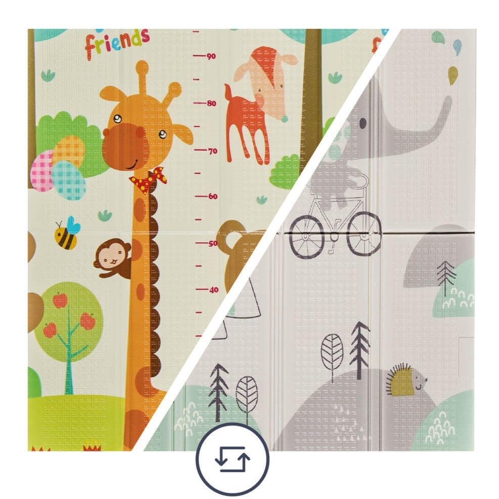 Parc de jeux beige L avec tapis éléphant 120*120 Ms Innovaciones