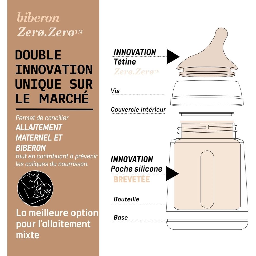 Biberon anti-colique Zero.Zero 270ml débit M Suavinex Deep