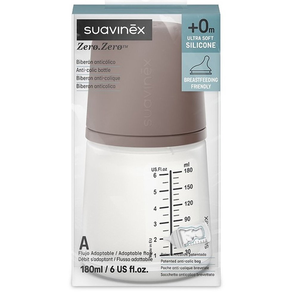 Biberon anti-colique Zero.Zero 180ml débit A Suavinex Deep