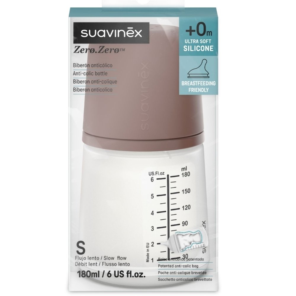Biberon anti-colique Zero.Zero 180ml débit S Suavinex Deep