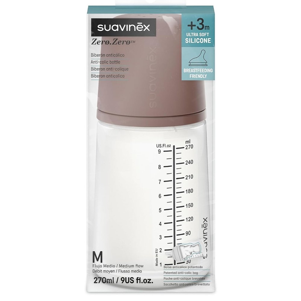Biberon anti-colique Zero.Zero 270ml débit M Suavinex Deep