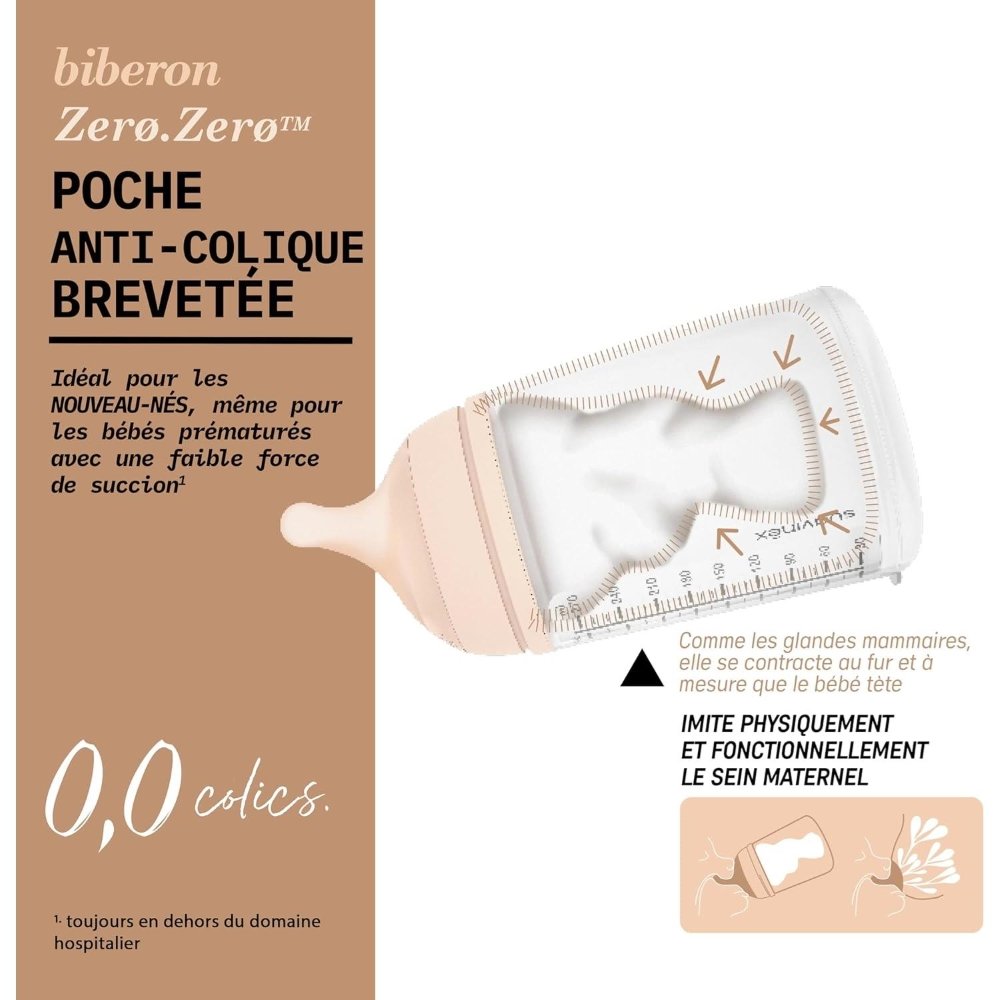 Biberon anti-colique Zero.Zero 270ml débit M Suavinex Deep