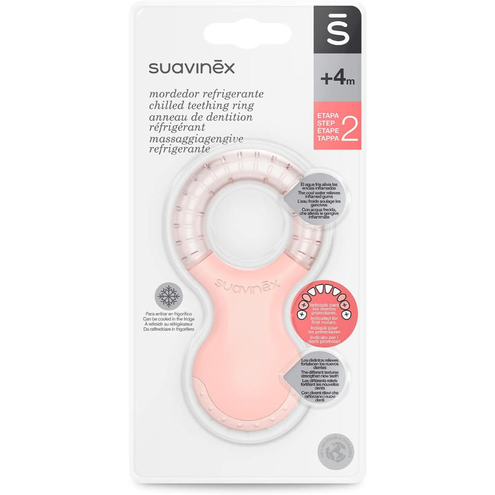 Anneau dentition réfrigérant rose +4mois Suavinex