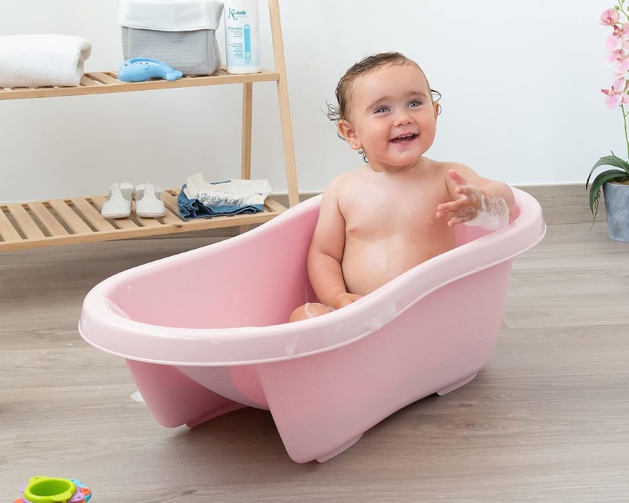 Baignoire bébé évolutive rose Kiokids