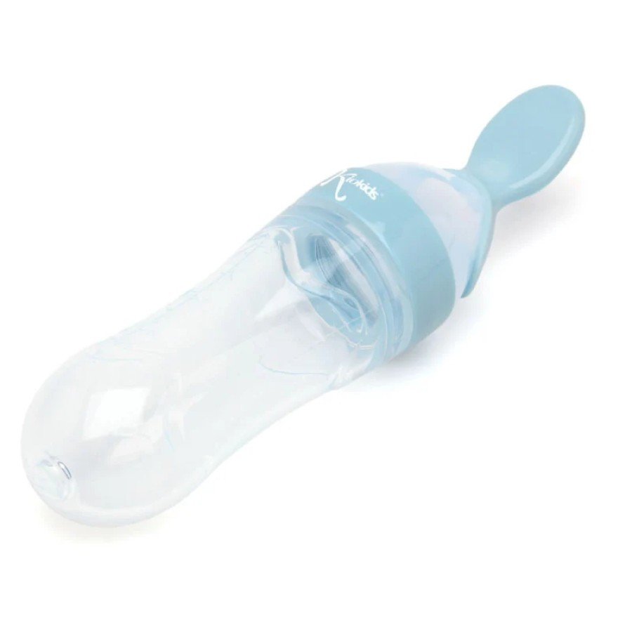 Biberon avec cuillère bleu Kiokids