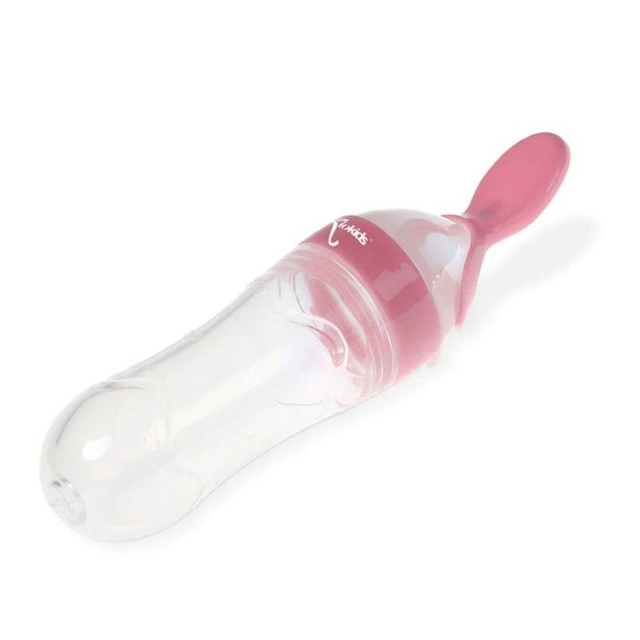 Biberon avec cuillère rose Kiokids