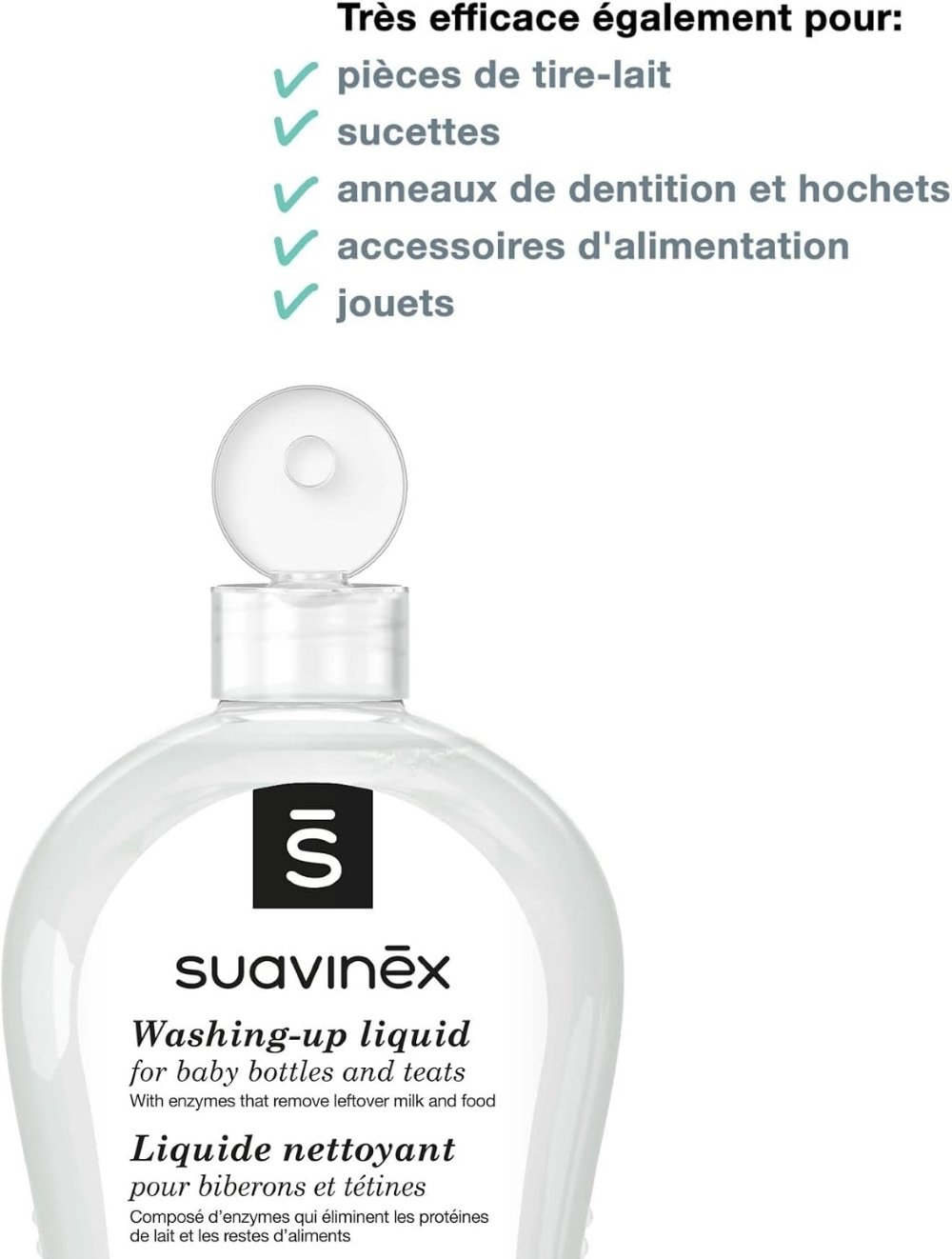 Pack liquide nettoyant biberons et tétines 500ml Suavinex