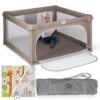 Parc de jeux beige L avec tapis éléphant 120*120 Ms Innovaciones