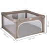 Parc de jeux beige L avec tapis éléphant 120*120 Ms Innovaciones
