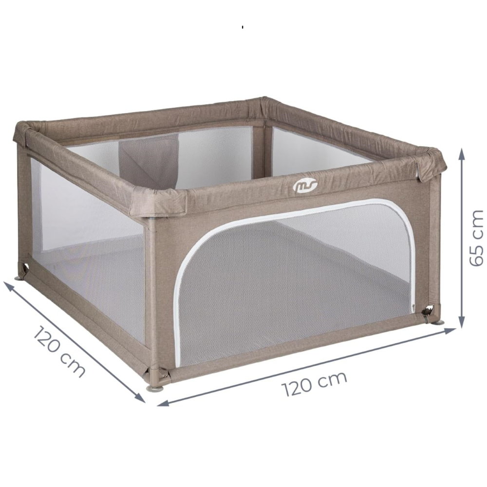 Parc de jeux beige L avec tapis éléphant 120*120 Ms Innovaciones